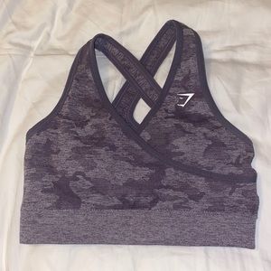 GYMSHARK Purple Camp Sports Bra